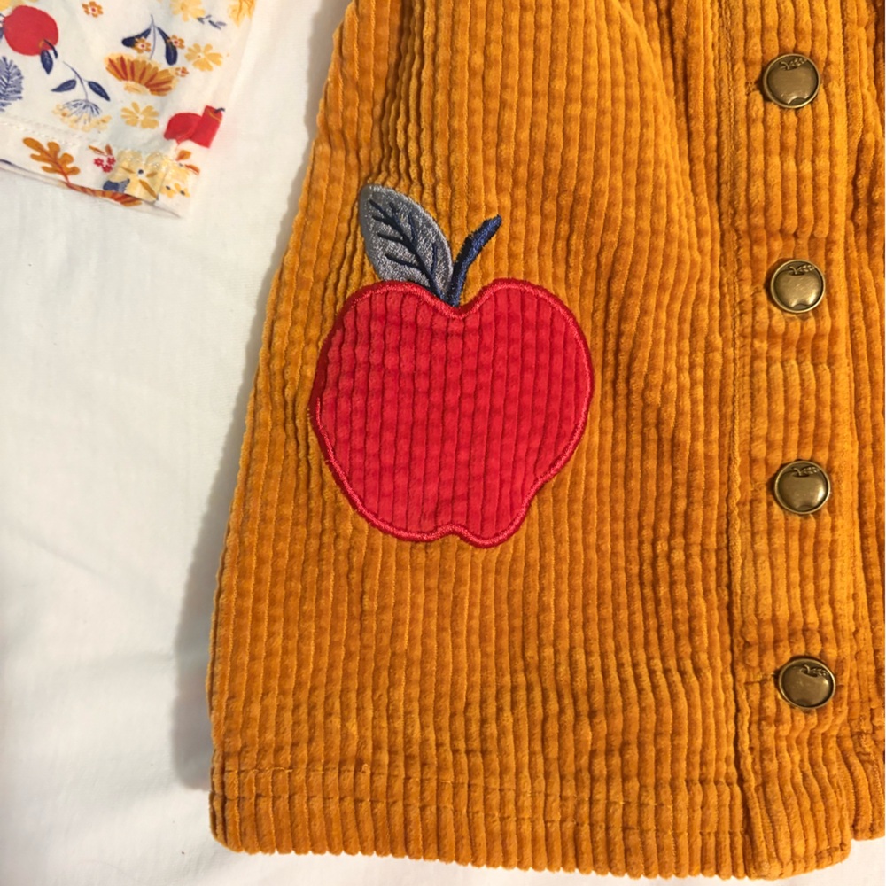 Tahari Apple Embroidered Corduroy Jumper Set size 3T - Picture 5 of 7